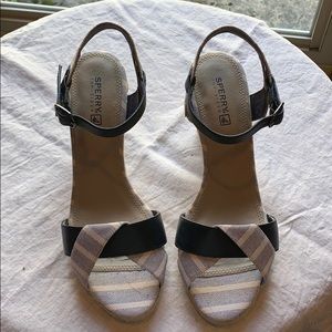 Women’s striped sperry wedge espadrille